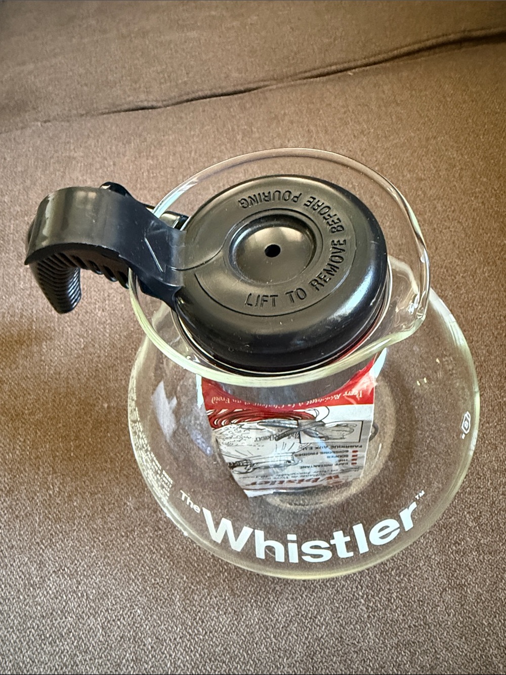 Vtg Gemco The Whistler Teapot Kettle Coffee 8 Cup Glass D-20 w/Lid ~ USA - GREAT